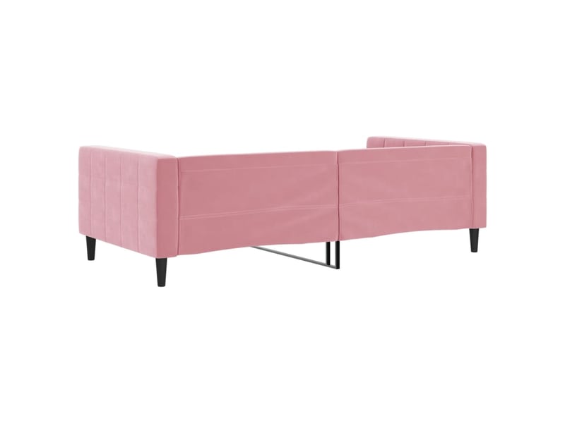  Lit simple- lit adulte -  lit de repos rose 100x200 cm velours  - Conforama D
