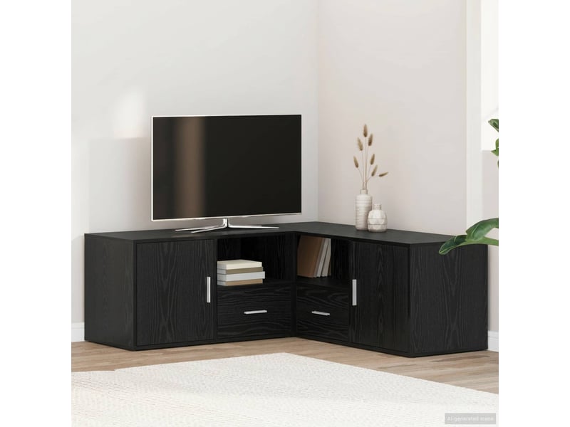  Meuble d'angle chêne noir 200x40x45 cm bois d'ingénierie  - Conforama B