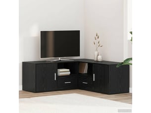 Meuble d'angle chêne noir 200x40x45 cm bois d'ingénierie