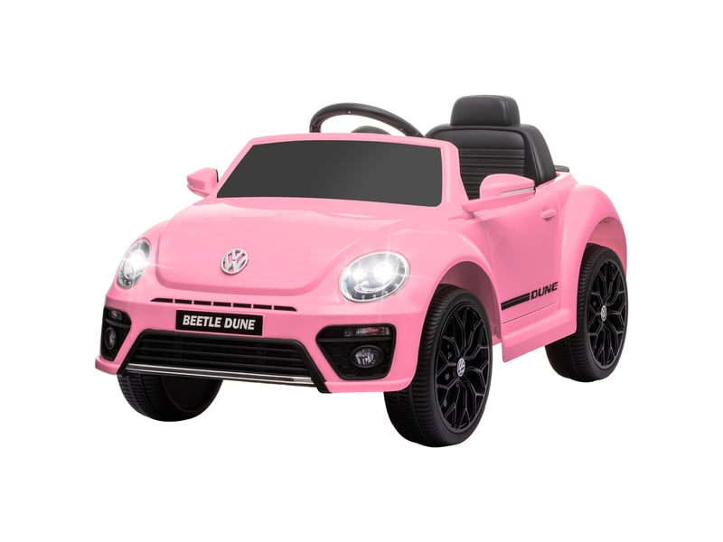  Voiture électrique pour enfants, coccinelle vw, 3-5 kmh, avec télécommande et musique, rose  - Conforama B