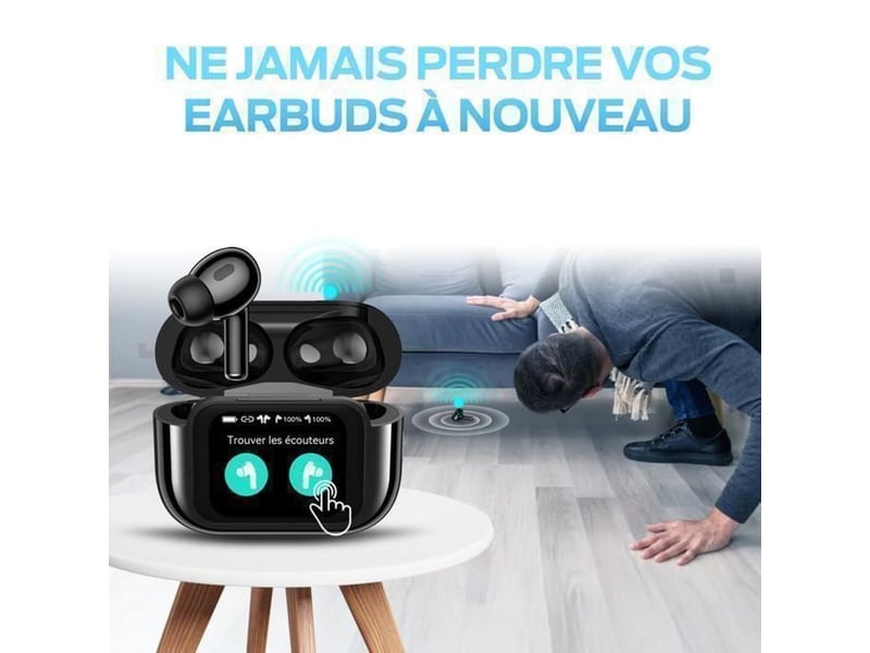  Ecouteurs bluetooth 5.4 sans fil avec ecran 1,65, anc+enc 45 db, appels clairs et resistance ipx7 176665_AAAHO48354_6_DROPFR - Conforama D