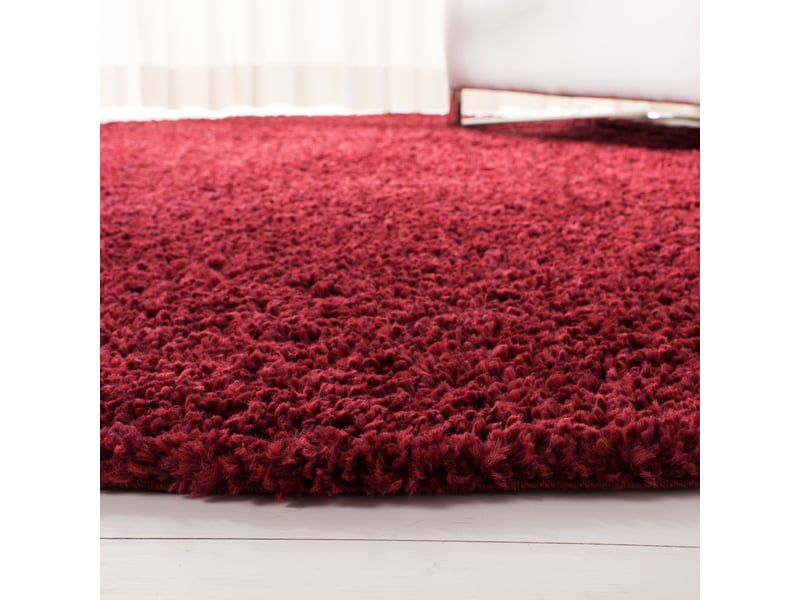  Tapis shag en polypropylène rouge, 122 cm  - Conforama C
