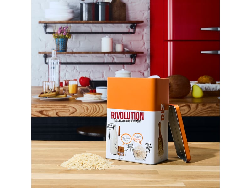  Boîte à riz en métal ludique 18cm orange  - Conforama E