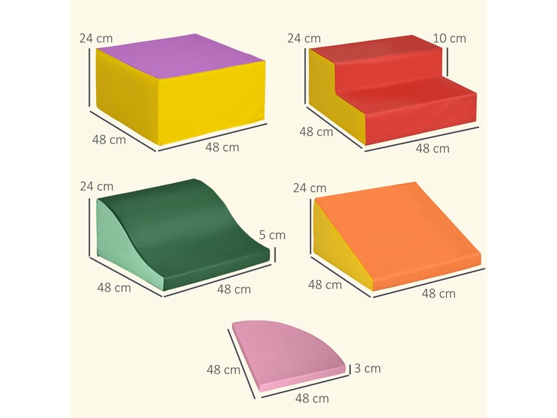  6 blocs de construction en mousse xxl pour enfants - normes en71-1-2-3 - mousse epe revêtement synthétique  - Conforama C