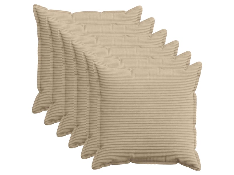 Lot de 6 housses de coussin houten taupe 80 x 80 cm velours côtelé cf49870 - Conforama B