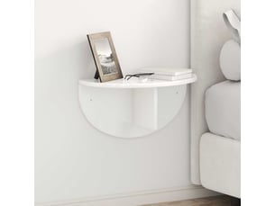 Lot de 2 étagères murales, étagères flottantes, étagères suspendues blanc brillant 48 x 24 x 24 cm cf41754