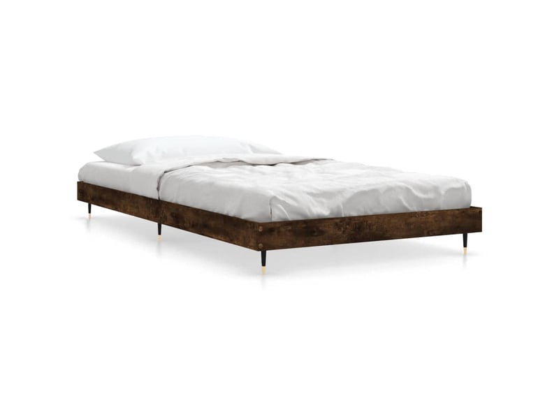  Lit simple- lit adulte -  cadre de lit sans matelas chêne fumé 90x190cm bois d'ingénierie  - Conforama A