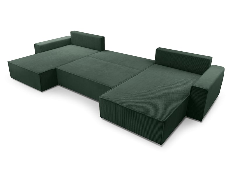 Canapé d’angle en velours côtelé blanc cedria – 287 cm Cedria U - Conforama C