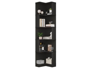 Bibliotheque coloris noir 5 étagère(s) <strong>DESVIAE</strong> <strong></strong> - 63.5 cm x 175 cm