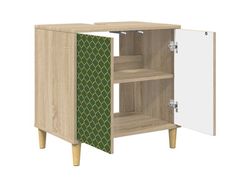  Armoire de salle de bain, meuble de rangement geleen sonoma 60x40x60 cm  - Conforama D