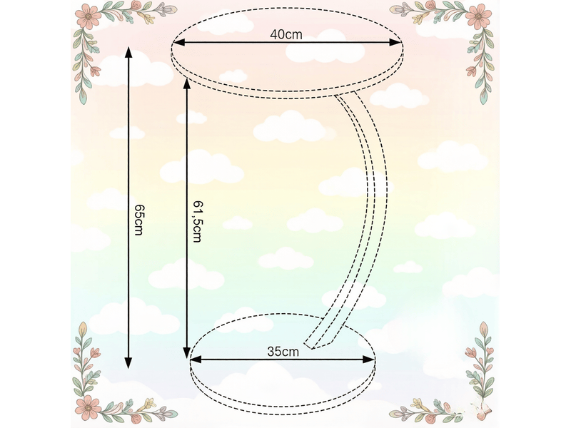  Table d’appoint ronde en c – mdf et métal – noir et vintage – ø 40 x h 65 cm  - Conforama D