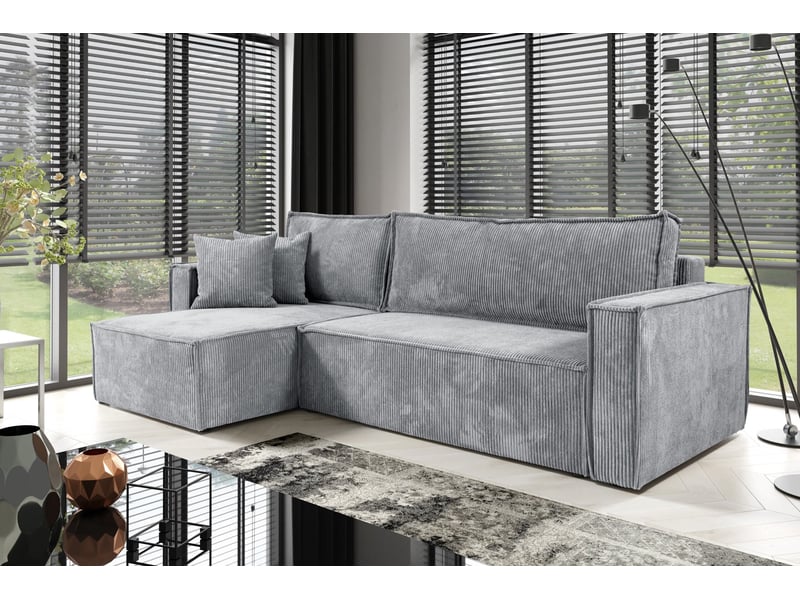  Canapé d'angle convertible cord jimmy gris  - Conforama B