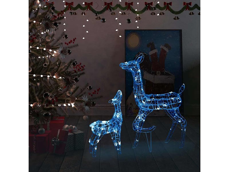 Famille de rennes de décoration, éclairage de noël acrylique 160 led bleu cf62033 - Conforama B
