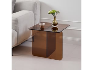 Table basse carré(e) coloris marron LPOSPI - 45 cmx45 cm