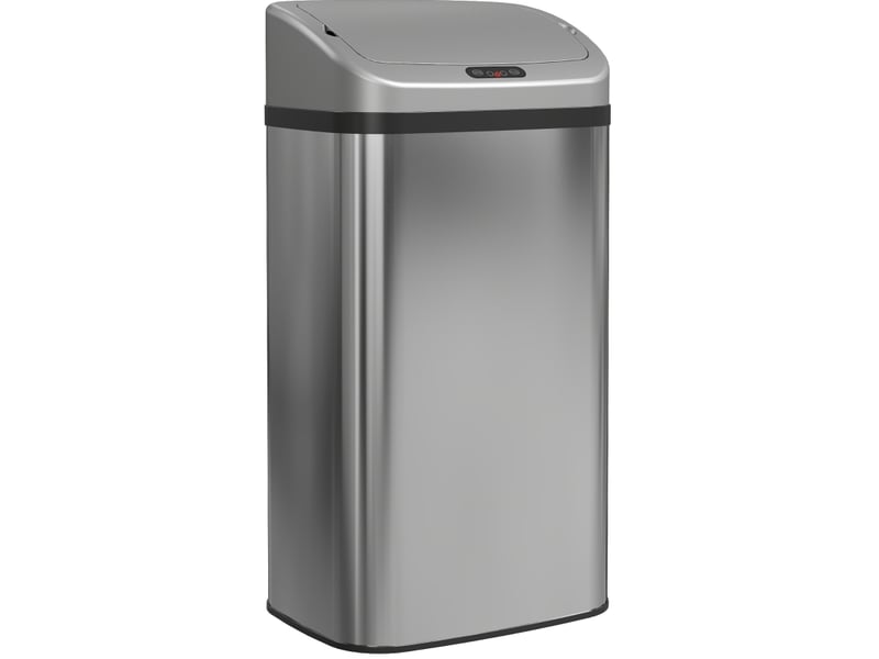  Poubelle automatique ulevr à capteur infrarouge 48 l, fermeture automatique, acier inoxydable argenté, 33 x 25 x 69 cm  - Conforama A