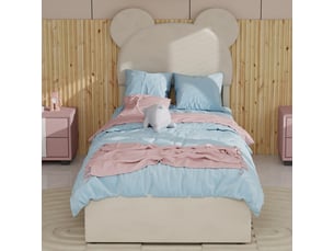 Lit coffre 90x200 cm <strong>SWEIKO</strong> <strong></strong> coloris beige