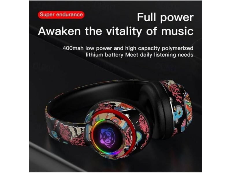  Casque bluetooth 5.1 over-ear avec leds rgb, micro, tf et fm, aux, design pliable l750 404400_AAANT65319_6_DROPFR - Conforama E