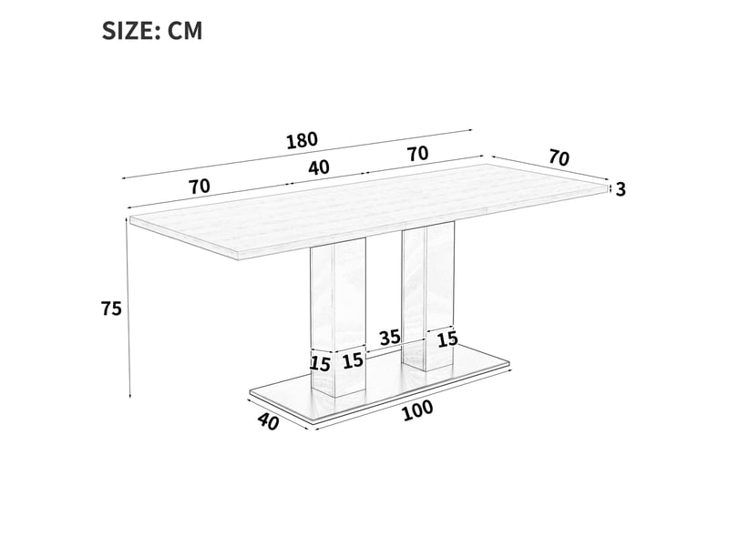  Table extensible rectangulaire 140-180 x 70 cm, pour 6-8 personnes, naturel  - Conforama C