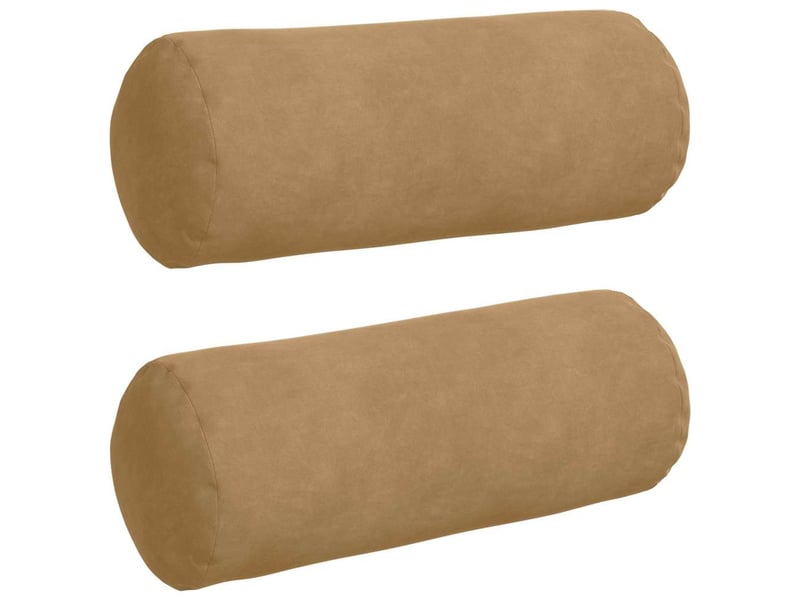 Lot de 2 coussins d'accent, coussins décoratifs, coussins lombaires marron ø 15 x 40 cm cf56743 - Conforama A