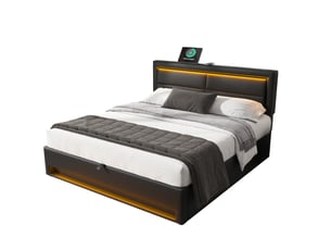 Lit coffre 140x190 cm <strong></strong>  <strong></strong> coloris noir