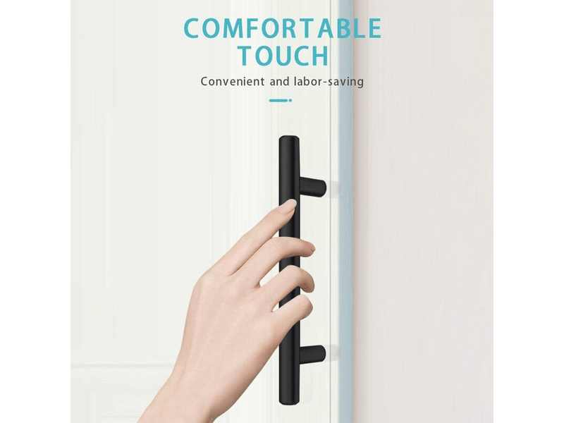  Paquet de 10 poignées noires pour porte de 160 mm en acier inoxydable, poignées pour meubles et armoires avec vis.  - Conforama D