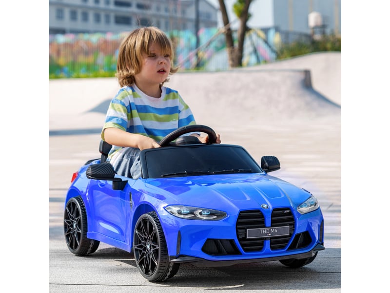  Bmw m4 sous licence, voiture électrique 12v pour enfants, double moteur, bleue  - Conforama C