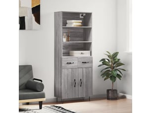 Buffet haut - bahut - meuble de rangement sonoma gris 69,5x34x180 cm bois d'ingénierie