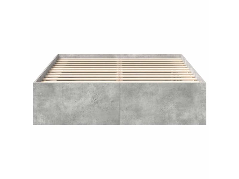  Lit double- lit adulte -  cadre de lit sans matelas gris béton 150x200 cm  - Conforama D