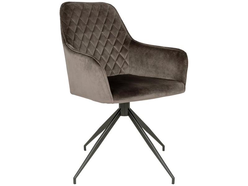 Chaise pivotante 360° en velours taupe  - Conforama A
