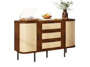 Buffet 2 porte(s) 3 tiroir(s) <strong>WISHDOR</strong> <strong></strong> - 120 cm coloris marron