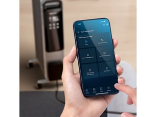 Radiateur à huile omniwarm 2500w avec 11 ailettes, affichage numérique et contrôle via application intelligente – argent