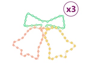 Figurines de cloches de noël avec 72 led 3 pcs 50x56 cm cf62201