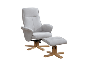 Fauteuil lounge pivotant multifonctionnel 78 x 78 x 102 cm - avec repose-pieds - pivotant à 360° - dossier réglable - tissu chenille - gris