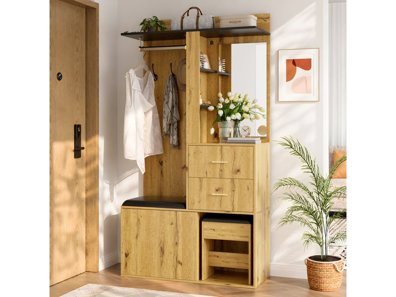  Portemanteau avec banc et rangement 100 x 172,5 cm en mdf  - Conforama W