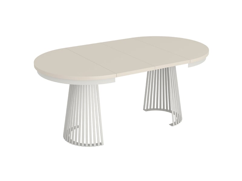  Selsey garda - table à manger ronde extensible - 100 cm - cachemireblanc Garda - Conforama E