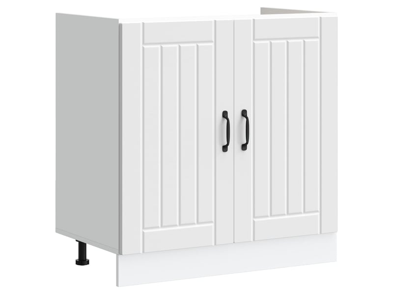Meuble sous évier 2 pcs blanc bois d'ingénierie - Conforama D