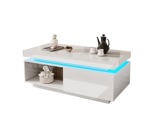 Table basse rectangulaire coloris blanc <strong></strong> <strong></strong>