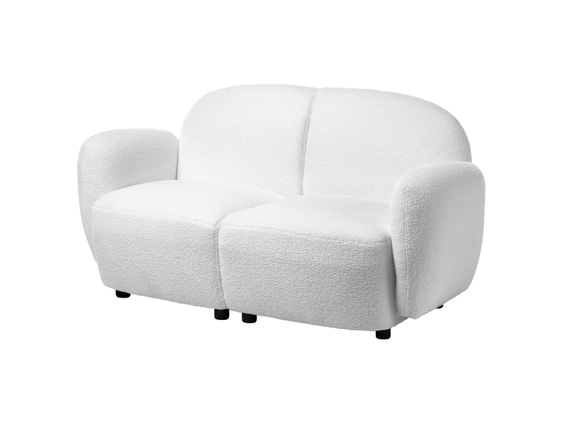  Canapé 2 places jule bouclé blanc cassé  - Conforama E