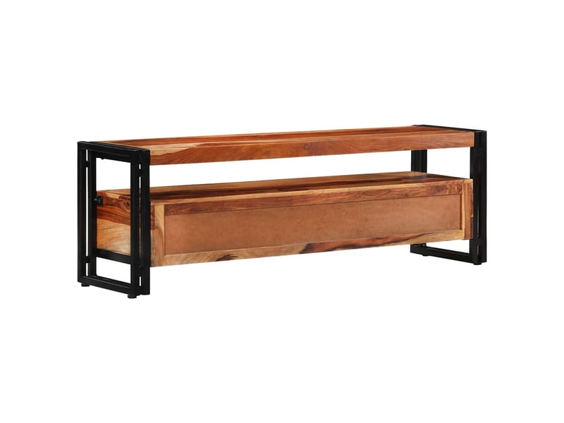  Meuble tv - banc tv - meuble de rangement 120x30x40 cm bois de sesham solide  - Conforama D
