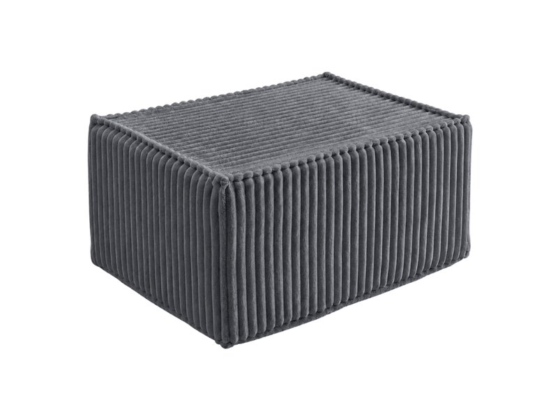  Module méridienne ou repose-pieds déhoussable pour canapé modulable velours côtelé 80x60 cm gris foncé  - Conforama A