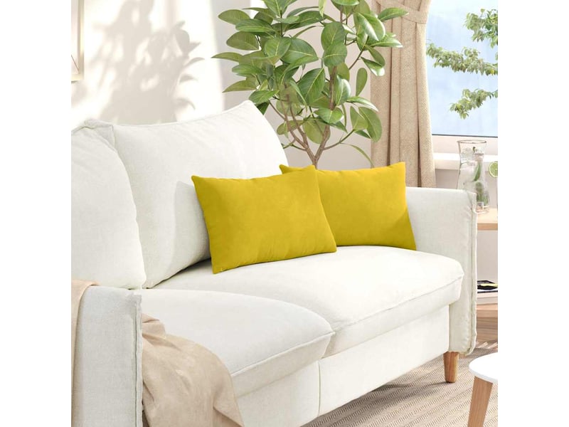  Lot de 2 coussins de canapé, coussins décoratifs jaune 50 x 30 cm cf59105  - Conforama B