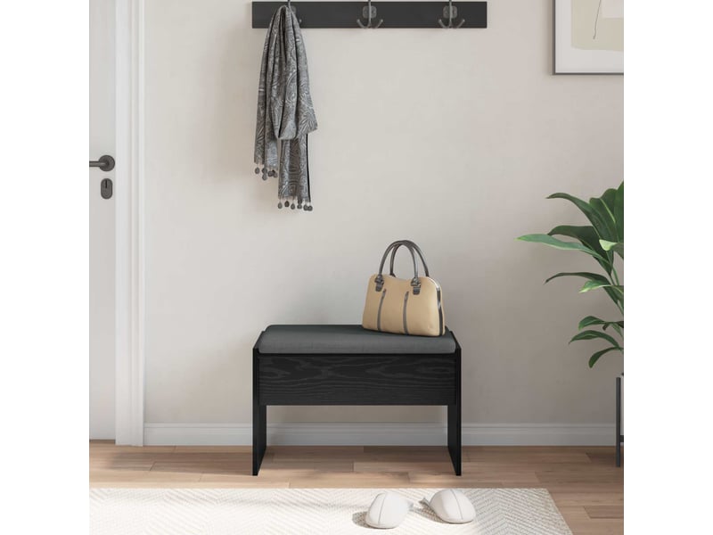  Banc d'entrée, banc interieur avec coussin chêne noir 63x38x40 cm  - Conforama D