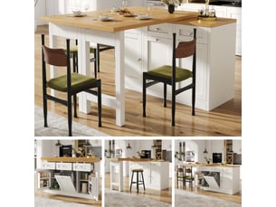 Table - avec rangement - avec tiroirs - pivotant à 360° - gain de place - panneau de fibres de densité moyenne - pour salon et séjour