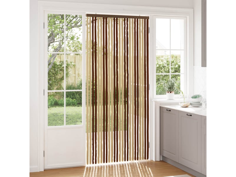  Rideau anti-insectes, moustiquaire en chenille marron et beige 100 x 220 cm cf43467  - Conforama B