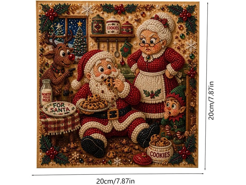  Kit diamond painting perles de noël pour adultes – art mural diy, décoration maison et cadeau-style b  - Conforama D