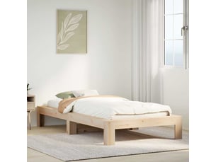 Lit adulte, lit simple, cadre de lit sans matelas 100x200cm bois massif de pin cf10527