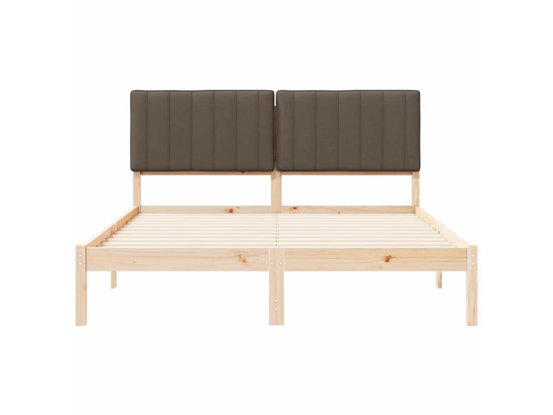 Lit double- lit adulte - cadre de lit avec tête de lit rembourrée taupe 150 x 200 cm - Conforama D