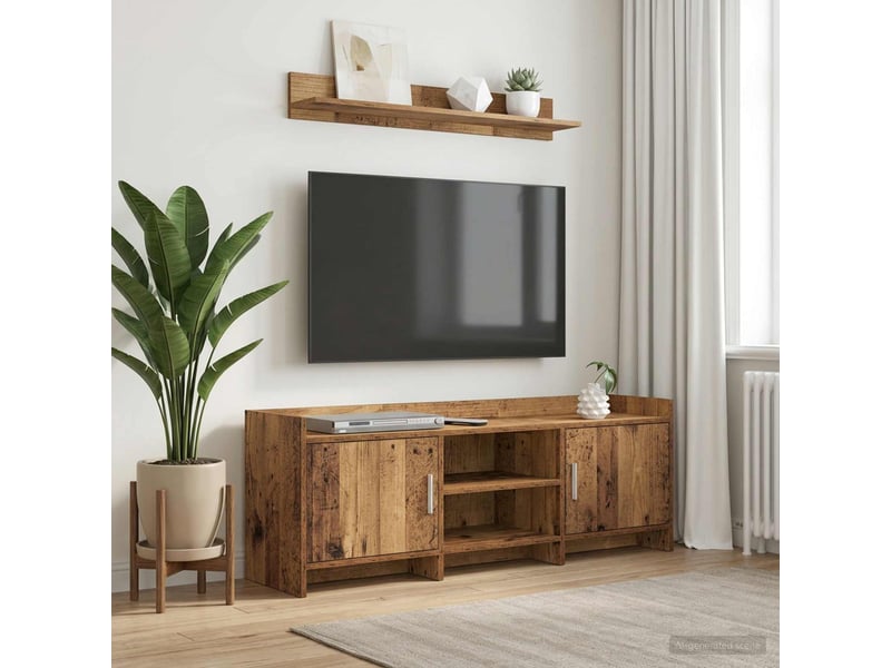  Meuble tv - banc tv - meuble de rangement 130 x 33 x 47 cm bois ancien bois d'ingénierie  - Conforama B
