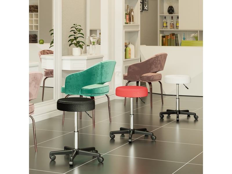  Lot de 2 tabourets de massage à roulettes reglable en hauteur pivotant avec couleurs trois de housse de protection  - Conforama W