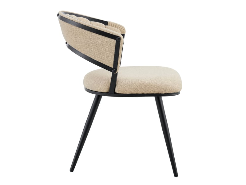  Lot de 2 chaises de salle à manger,64x57x78 cm,velours,beige et noir  - Conforama D